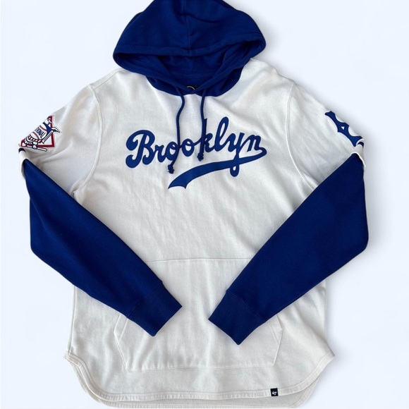 ‘47 Brooklyn Blue and White Men's Hoodie Sweater - Picture 1 of 11
